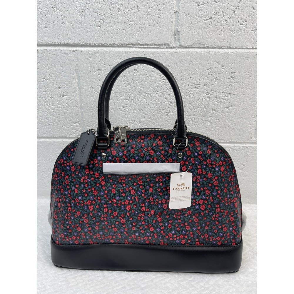Coach Sierra Bag in Ranch Floral print Coated Canvass Leather Base & Handle NWT - Picture 2 of 11
